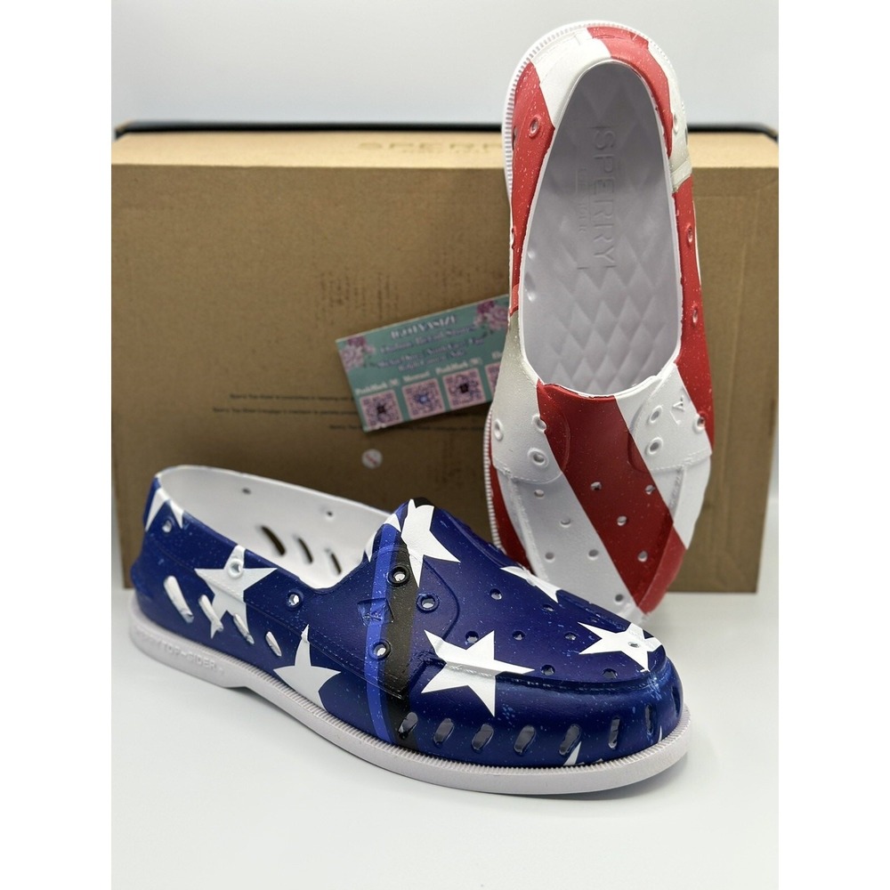 Sperry Float EVA Boat Shoes Red/White/Blue Sz 9 NWOB